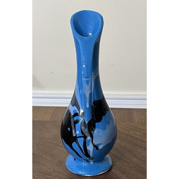 Paden City Artware Ceramic Pitcher Vase Modern Farmhouse Country Boho Blue - Picture 4 of 10
